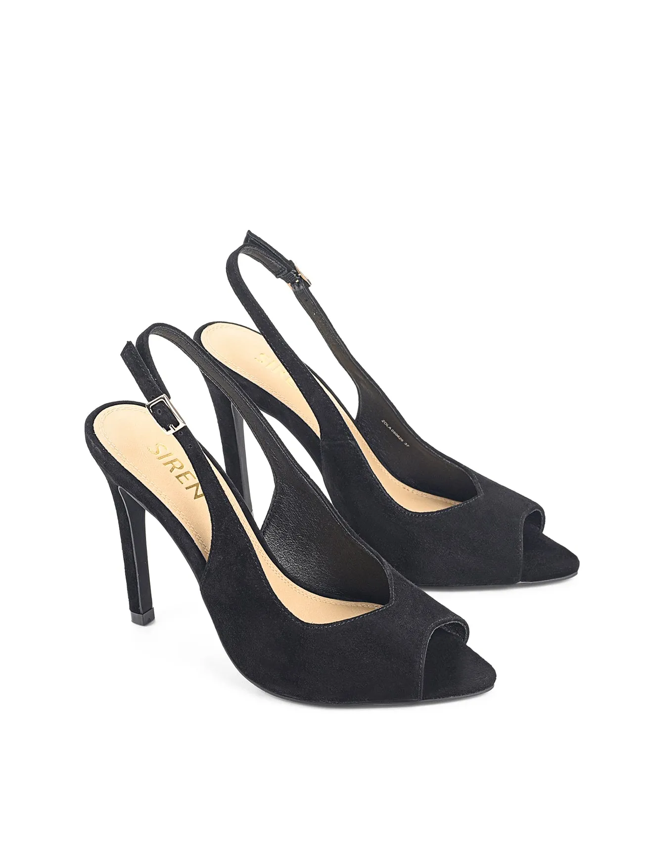 Zola Peep Toe Heels - Black Suede sold by Siren Shoes product image thumbnail 2
