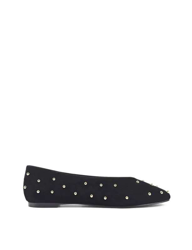 Tamsin Ballet Flats - Black Suede sold by Siren Shoes