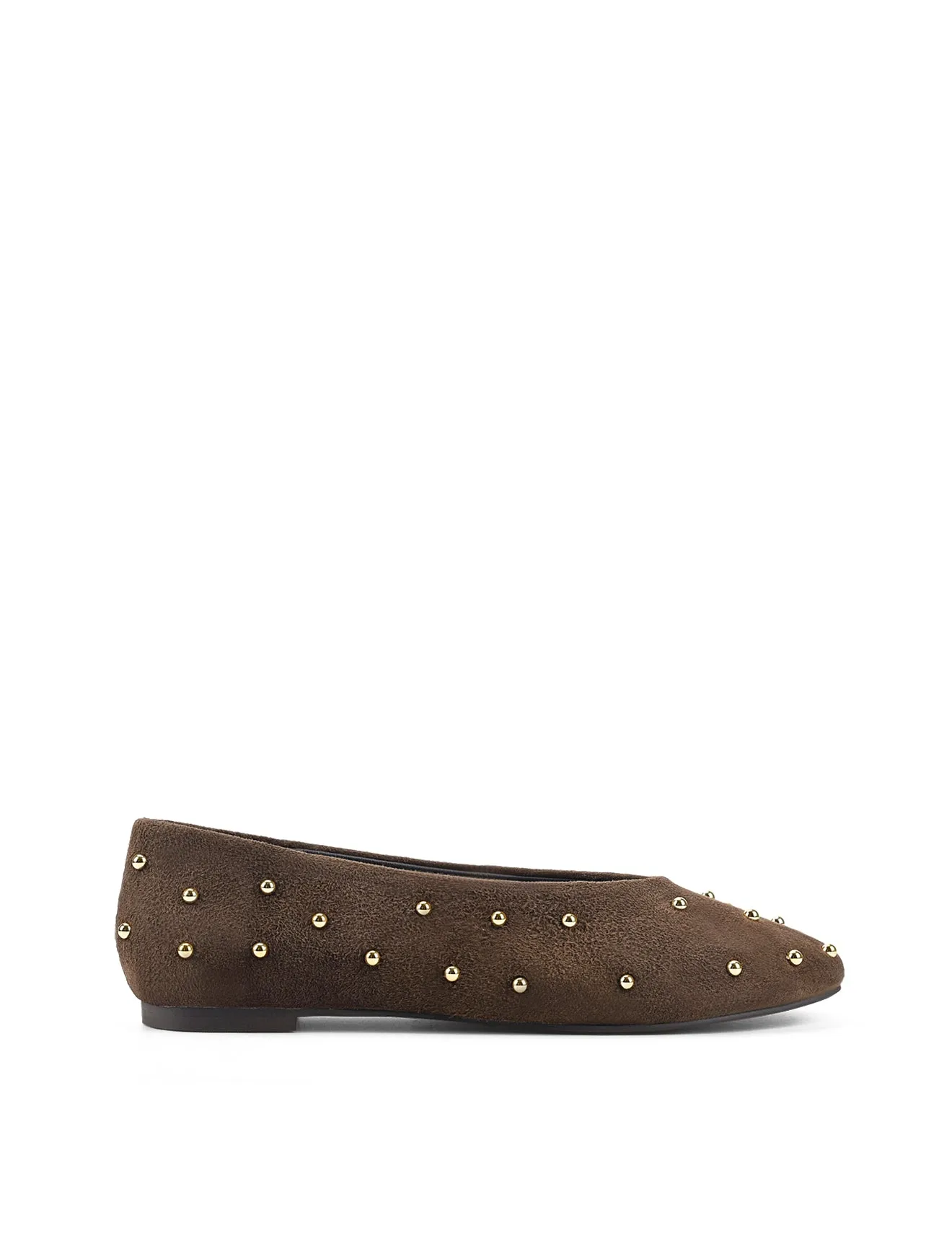 Tamsin Ballet Flats - Chocolate Brown Suede sold by Siren Shoes