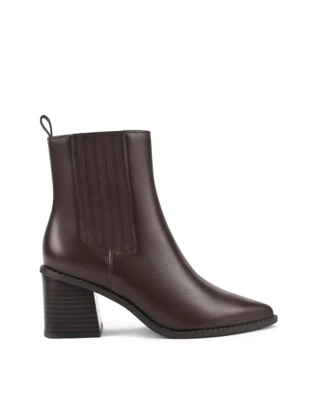 Dorothy Ankle Boots - Chocolate Brown Leather made by Siren Shoes