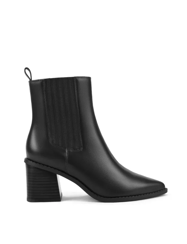 Dorothy Ankle Boots - Black Leather made by Siren Shoes