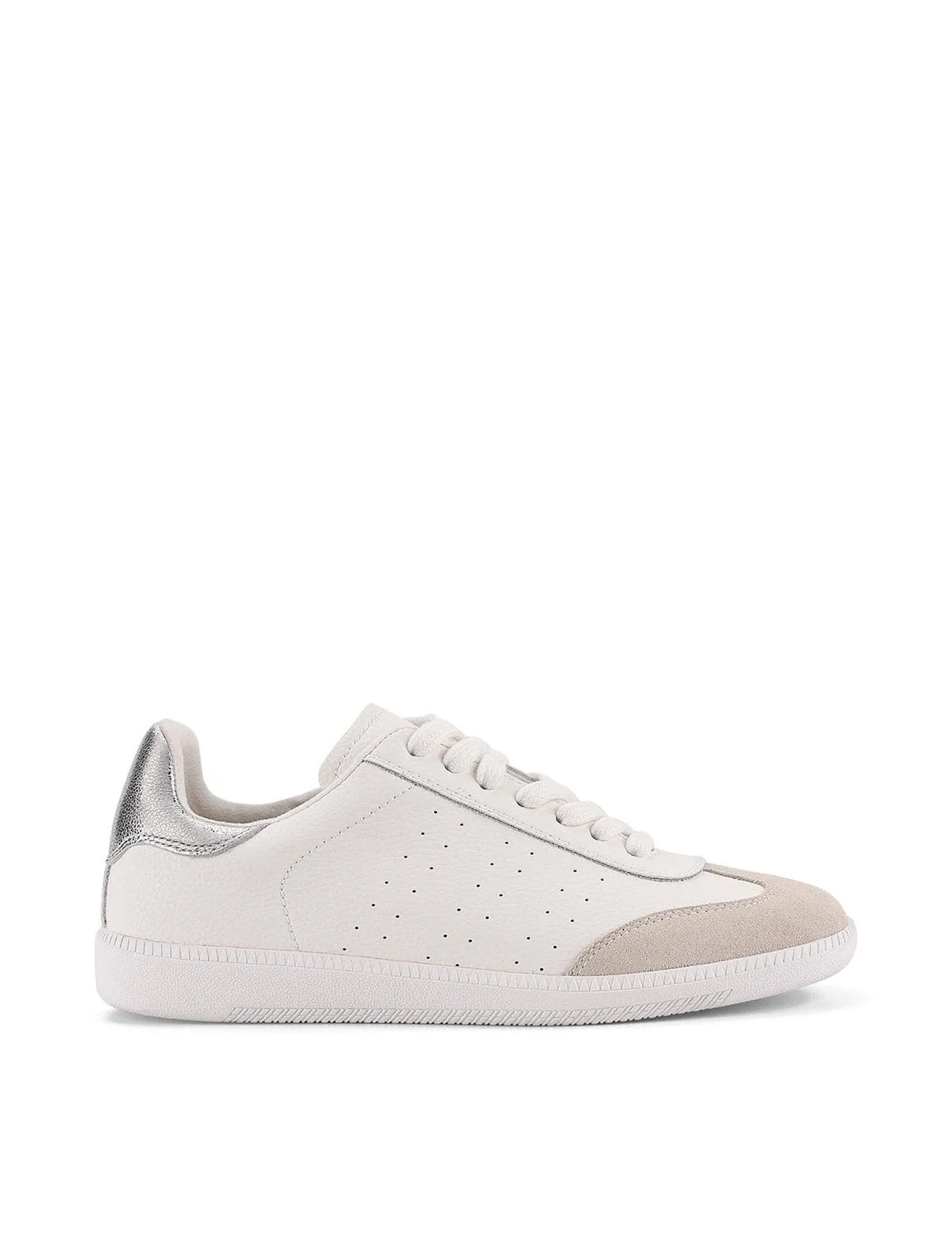 Sutton Cupsole Sneaker - White/Silver Leather sold by Siren Shoes