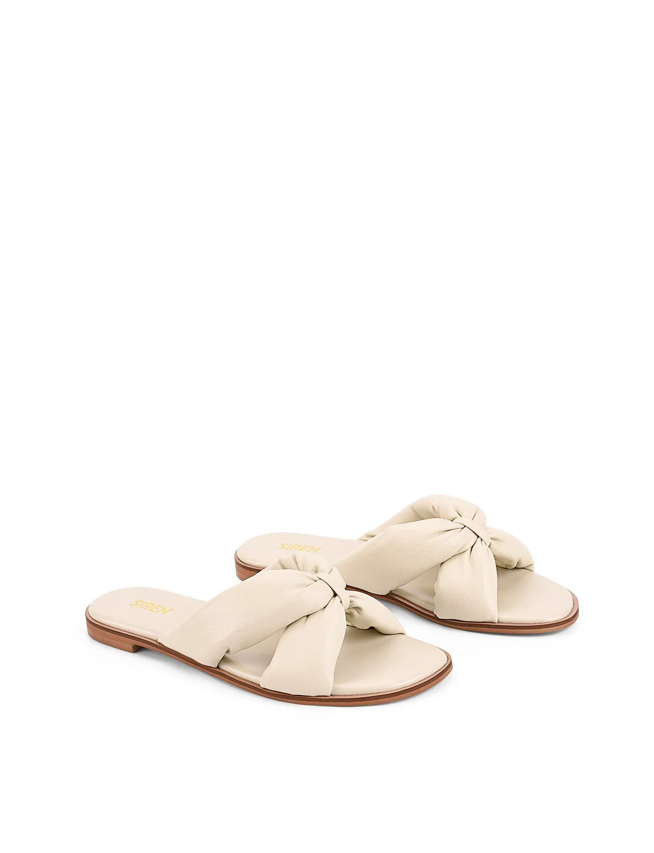 Madeline Flat Slides - Beige Leather sold by Siren Shoes product image thumbnail 3