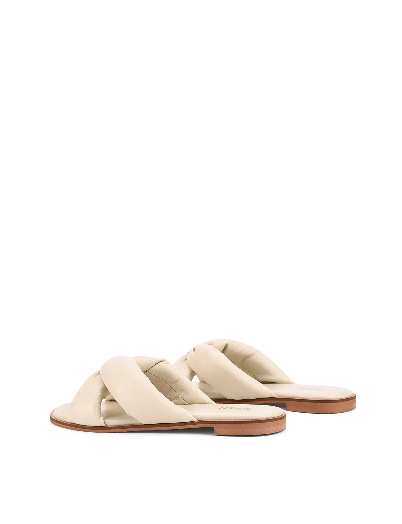 Madeline Flat Slides - Beige Leather sold by Siren Shoes product image thumbnail 5