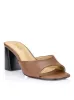 Stop Heeled Mules - Cinnamon Leather sold by Siren Shoes