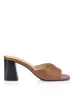 Stop Heeled Mules - Cinnamon Leather sold by Siren Shoes