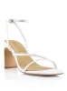 Kandice Block Heel Sandals - White Leather sold by Siren Shoes