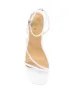 Kandice Block Heel Sandals - White Leather sold by Siren Shoes
