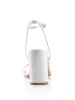 Kandice Block Heel Sandals - White Leather sold by Siren Shoes