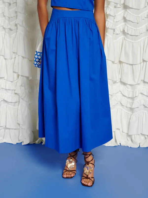 <b>DREAM</b> Blue Diary Midi Skirt sold by Sister Jane
