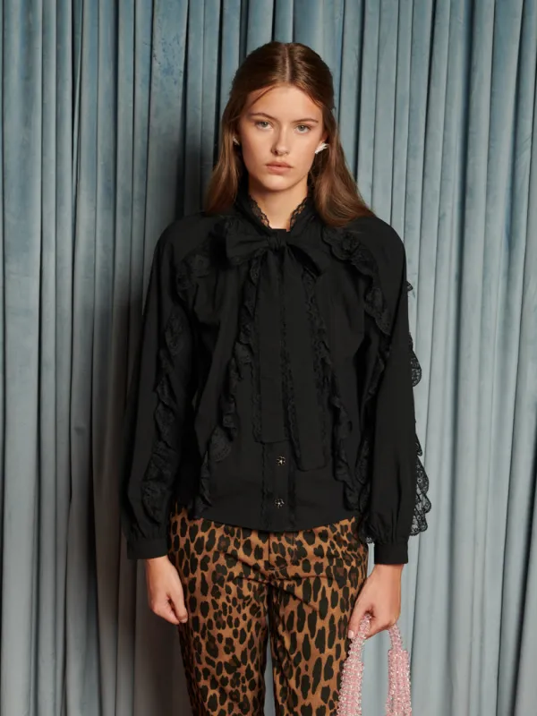 Lullaby Lace Trim Blouse sold by Sister Jane