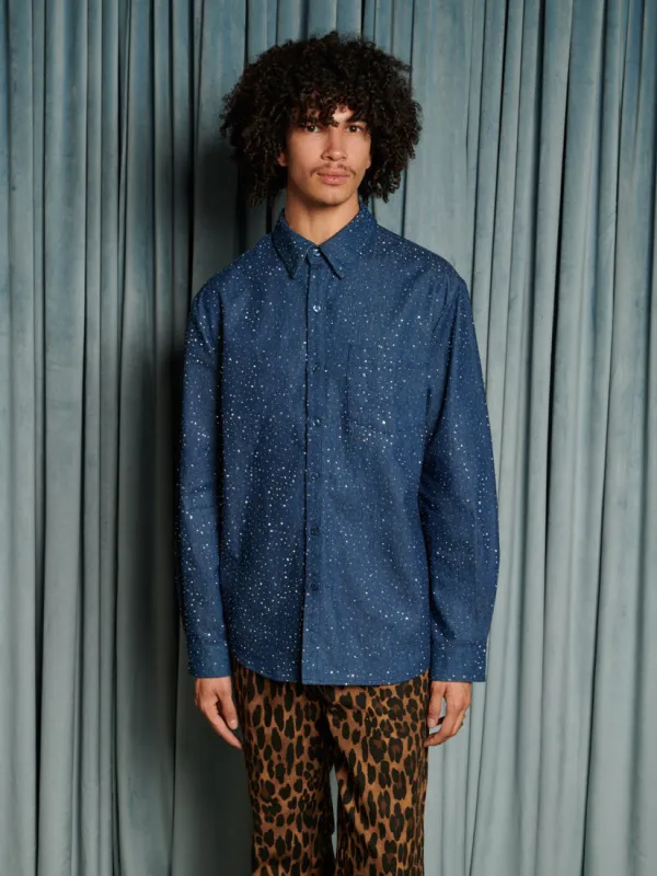 Daze Embellished Denim Shirt sold by Sister Jane