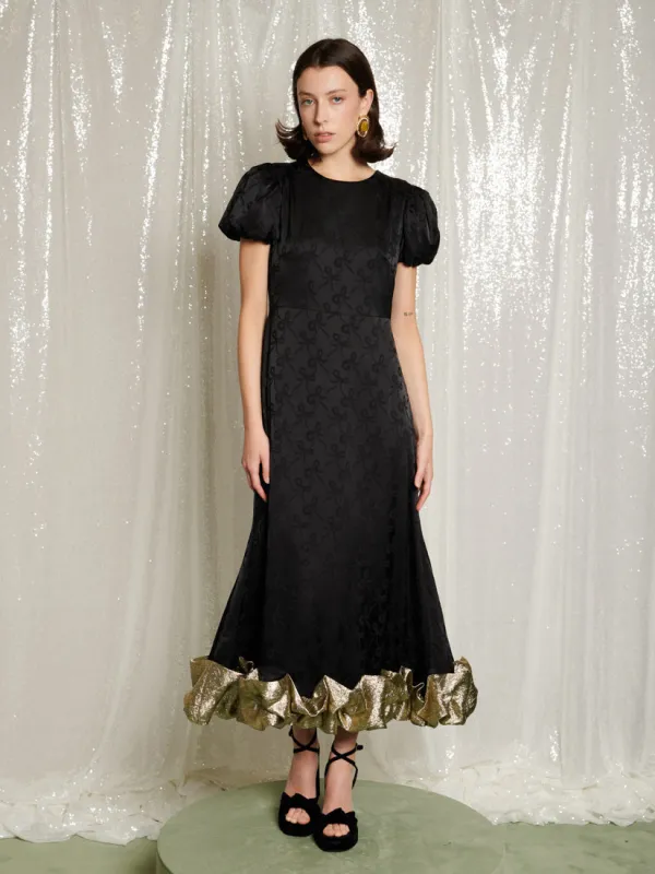 Gilded Ruffle Midi Dress sold by Sister Jane