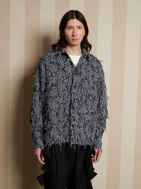 Conrad Frayed Denim Overshirt sold by Sister Jane