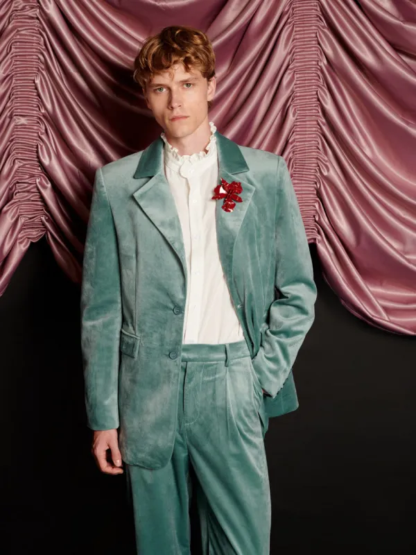 Elio Velvet Single Breasted Blazer made by Sister Jane