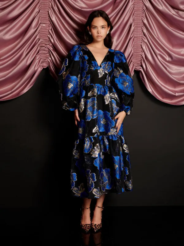 Blues Jacquard Midi Dress sold by Sister Jane