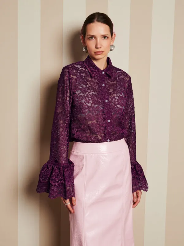 <b>DREAM</b> Quill Lace Ruffle Blouse sold by Sister Jane