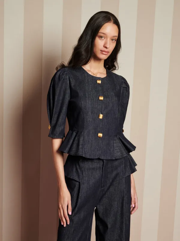 Curio Denim Top sold by Sister Jane