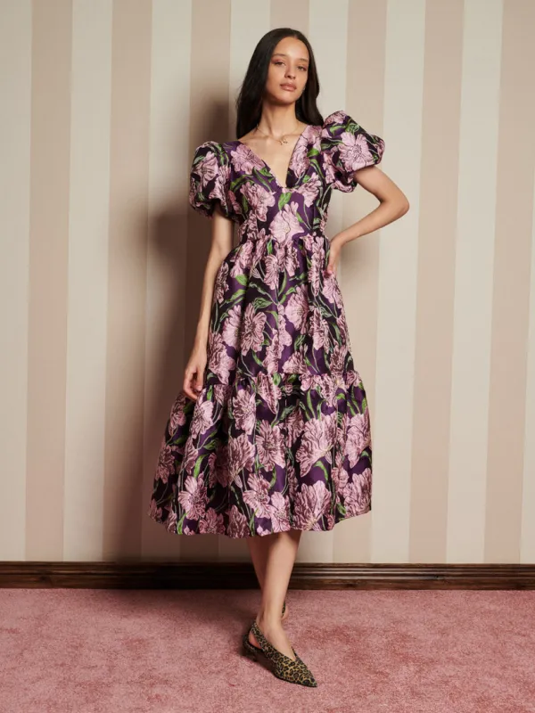 Floraison Jacquard Midi Dress sold by Sister Jane