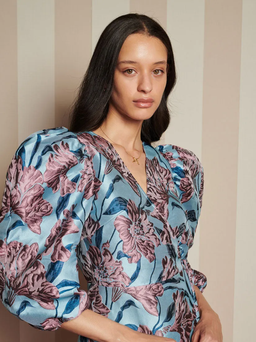 Deco Bloom Jacquard Mini Wrap Dress sold by Sister Jane product image thumbnail 5