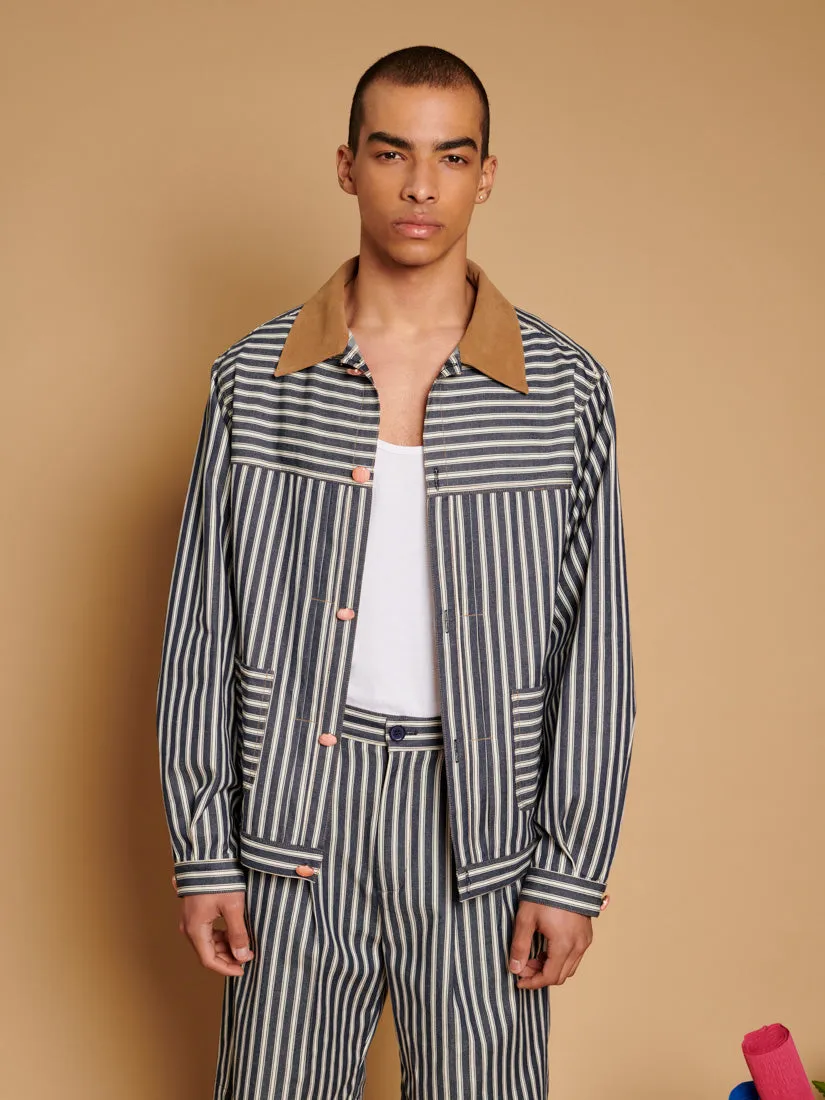 Luis Striped Lightweight Jacket sold by Sister Jane