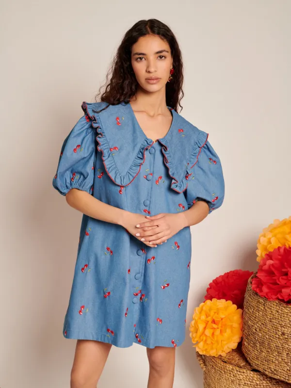 Lola Denim Mini Dress sold by Sister Jane