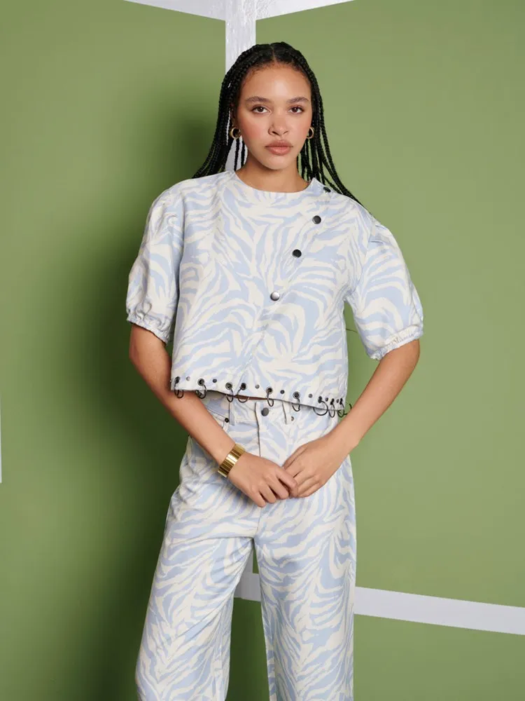 <b> Ghospell </b> Serena Zebra Top sold by Sister Jane