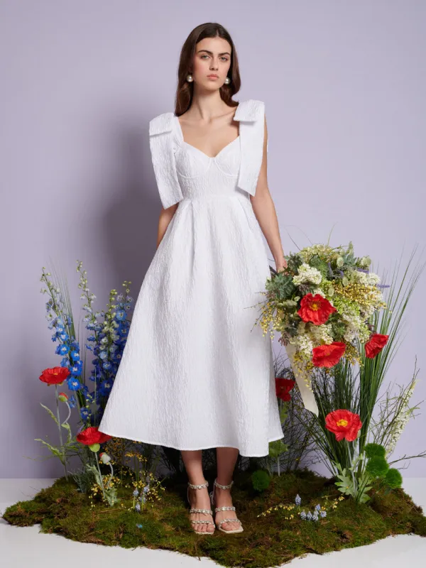 <b>DREAM</b> Prairie Bow Jacquard Midi Dress made by Sister Jane