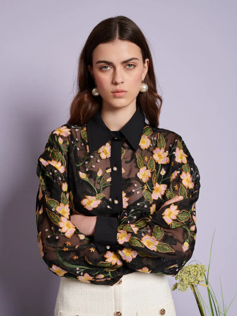 <b>DREAM</b> Wood Lily Embroidered Shirt sold by Sister Jane product image thumbnail 5
