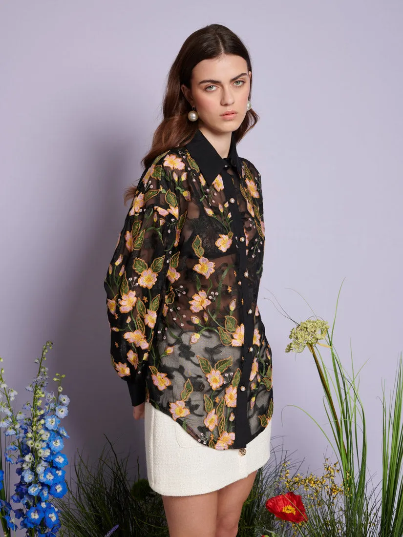 <b>DREAM</b> Wood Lily Embroidered Shirt sold by Sister Jane