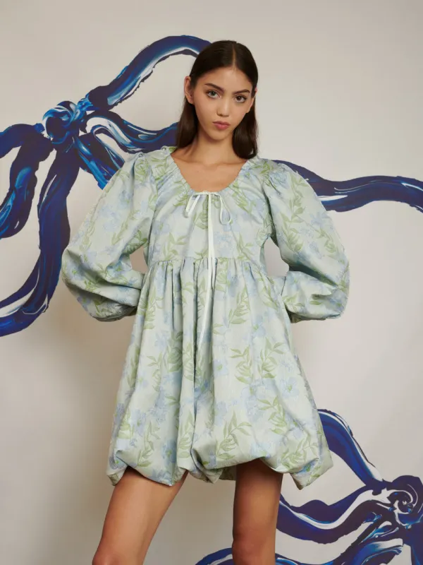 Floral Hood Bubble Hem Mini Dress made by Sister Jane