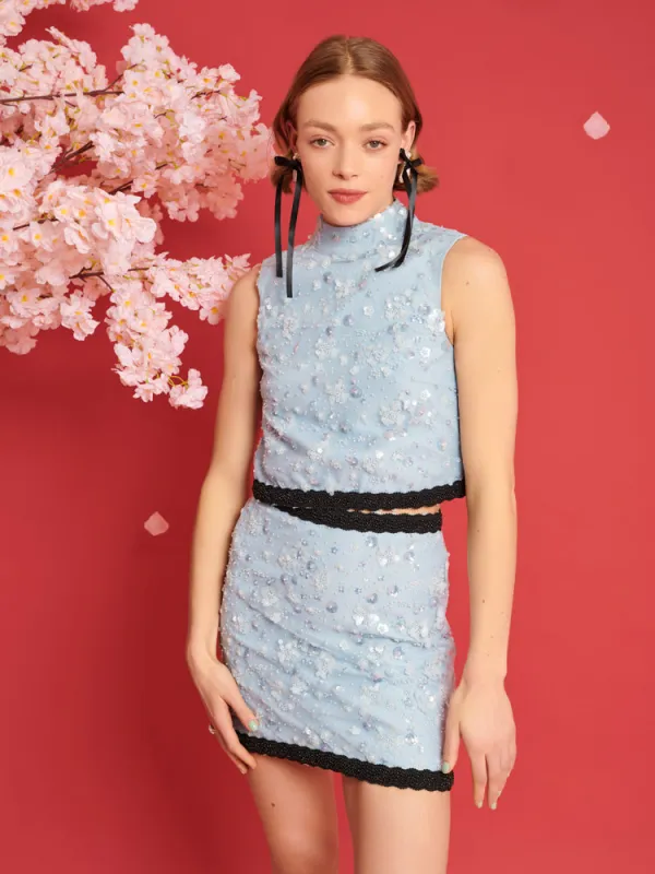 <b>DREAM</b> Blossom Bead Cropped Top made by Sister Jane
