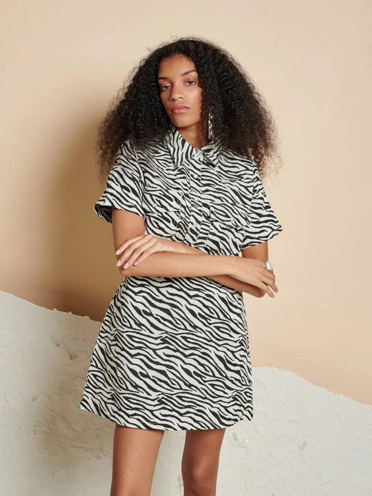 <b>Ghospell</b> Zia Zebra Mini Dress sold by Sister Jane