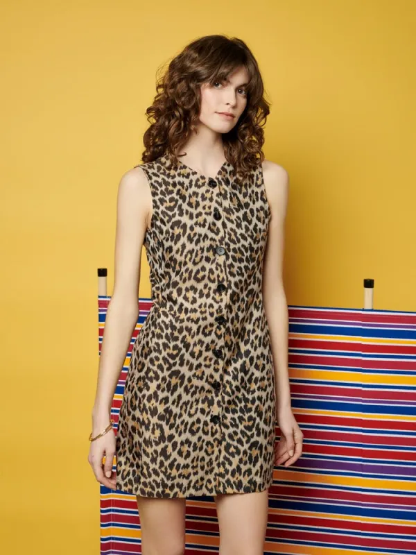 <b> Ghospell </b> Patty Leopard Mini Dress sold by Sister Jane