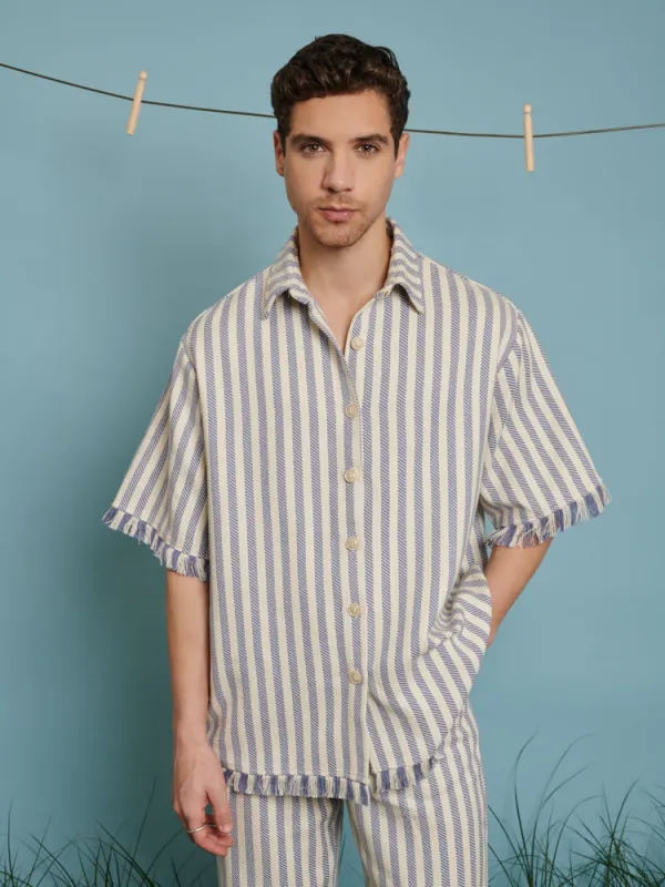 Cameron Fray Stripe Boxy Shirt sold by Sister Jane