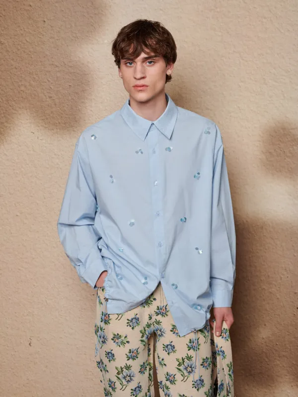 Ellis Embellished Drawstring Shirt sold by Sister Jane