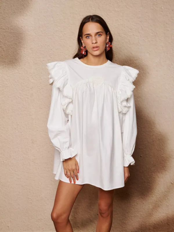 Sol Seeker Ruffle Mini Dress made by Sister Jane