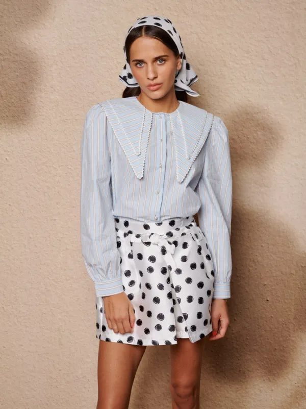 Dawn Stripe Double Collar Shirt made by Sister Jane