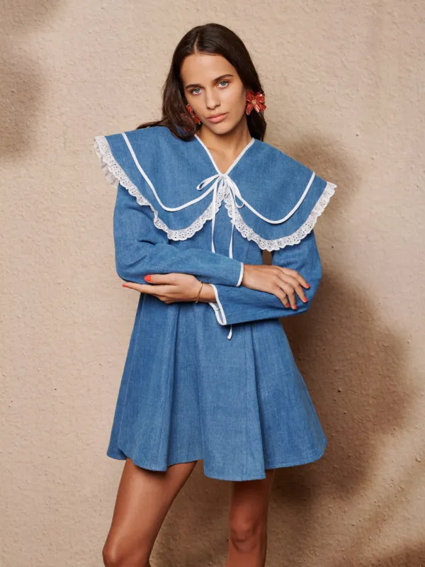 Dappled Denim Mini Dress made by Sister Jane
