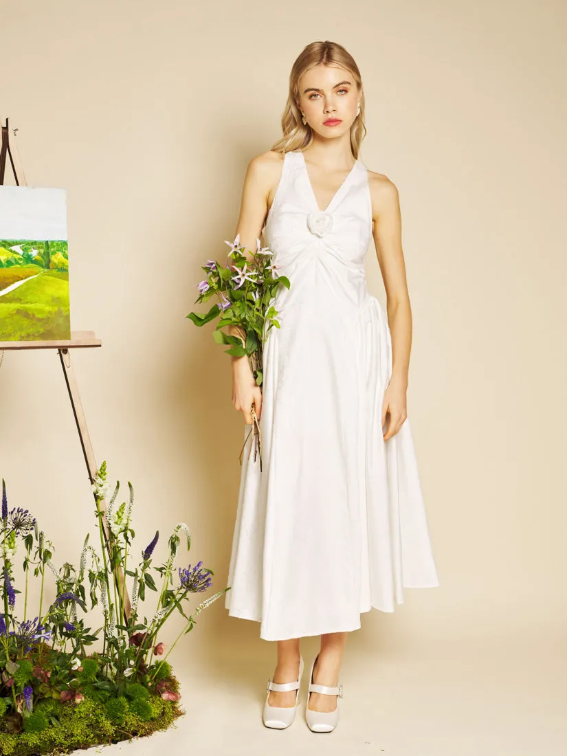 Lily Jacquard Rosette Midi Dress sold by Sister Jane