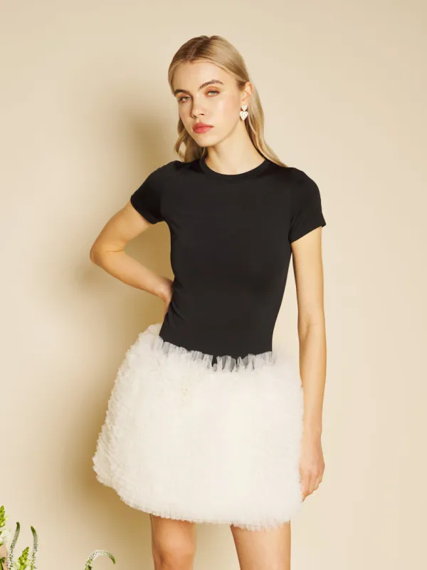 Papillon Tulle Hem Mini Dress sold by Sister Jane