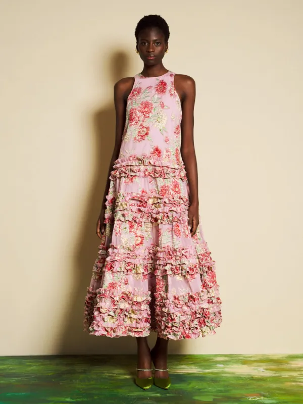 <b>DREAM</b> Rosier Jacquard Ruffle Maxi Dress made by Sister Jane