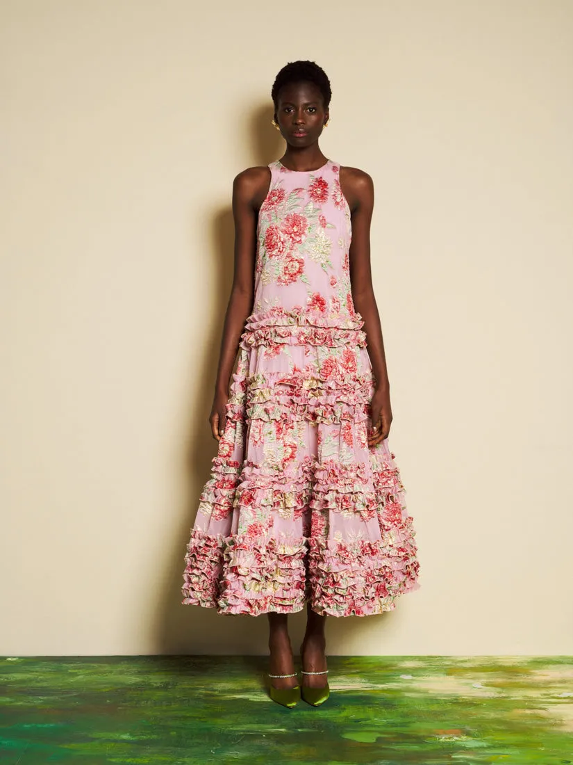 <b>DREAM</b> Rosier Jacquard Ruffle Maxi Dress sold by Sister Jane product image thumbnail 4