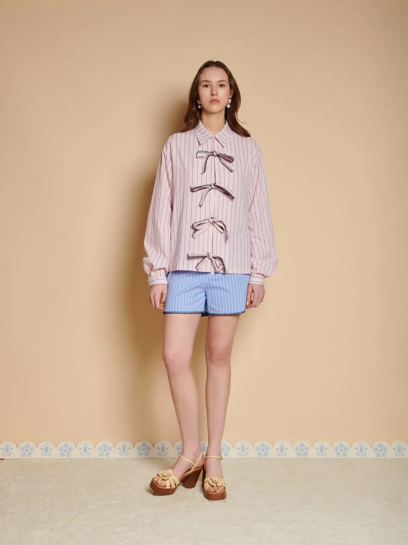 Henrik Stripe Bow Shirt sold by Sister Jane product image thumbnail 4
