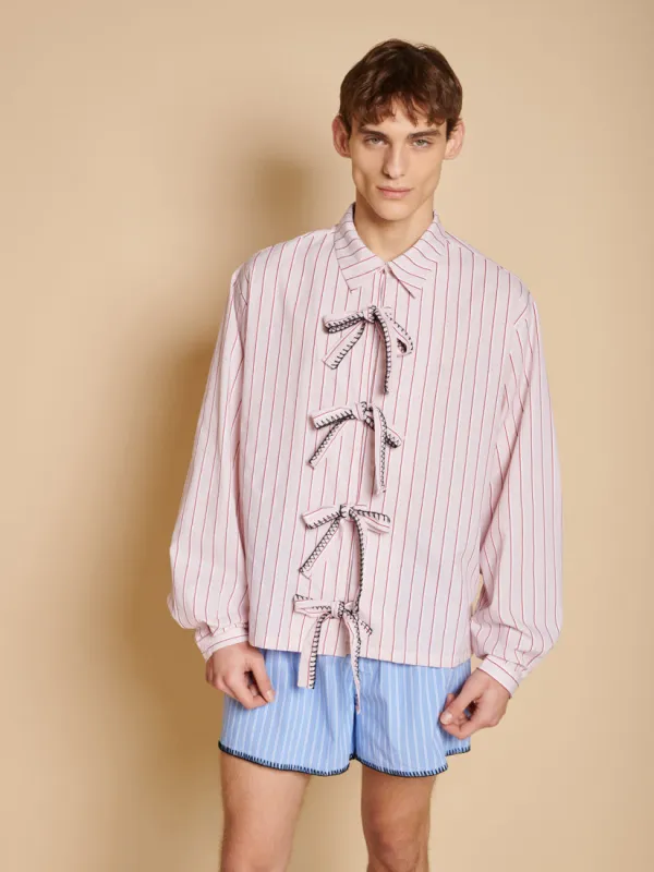 Henrik Stripe Bow Shirt made by Sister Jane