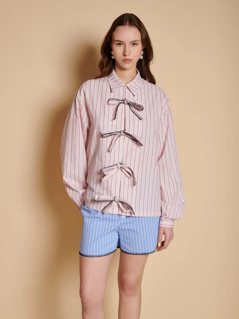 Henrik Stripe Bow Shirt sold by Sister Jane product image thumbnail 3