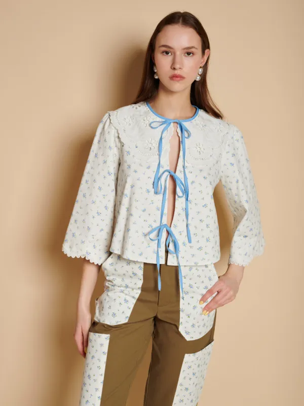 Dalarna Ditsy Bow Top made by Sister Jane