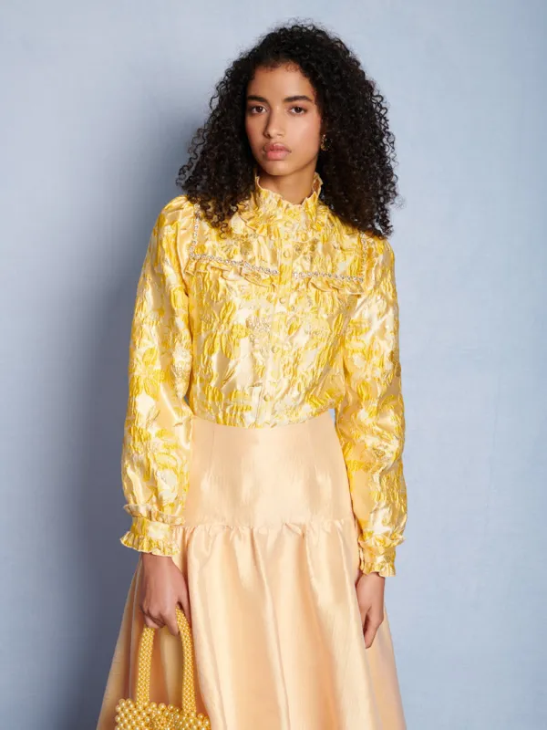 <b>DREAM</b> Ochre Jacquard Blouse made by Sister Jane