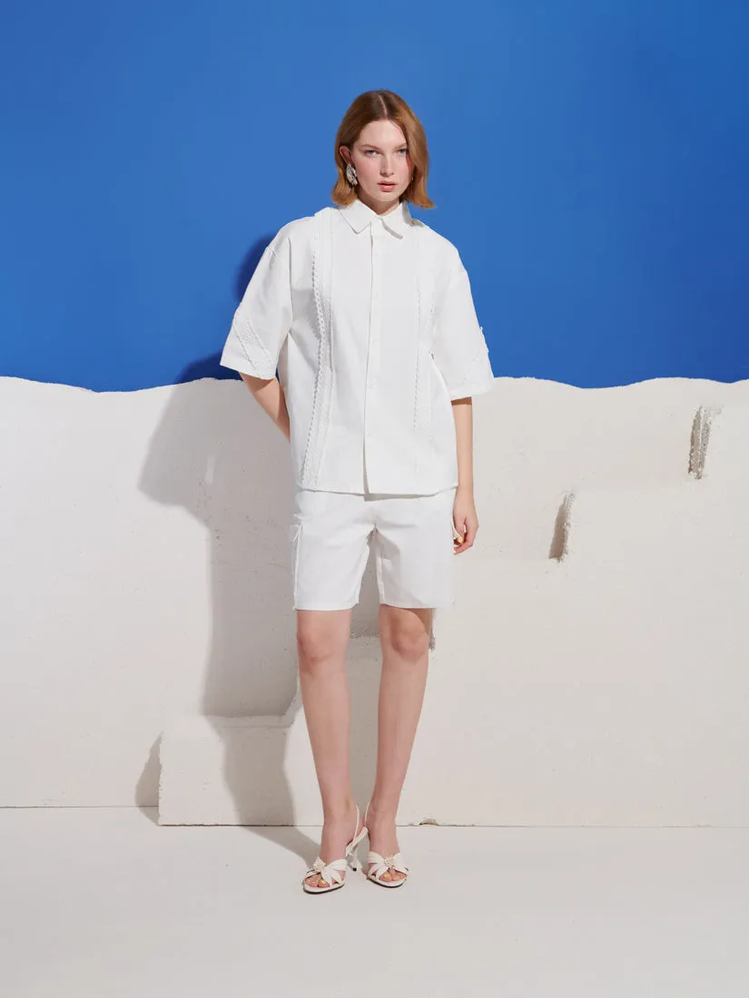 Chalk Crochet Trim Shirt sold by Sister Jane product image thumbnail 4