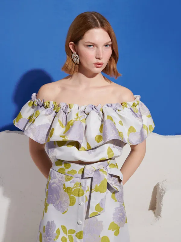 Fig Flora Jacquard Ruffle Top made by Sister Jane
